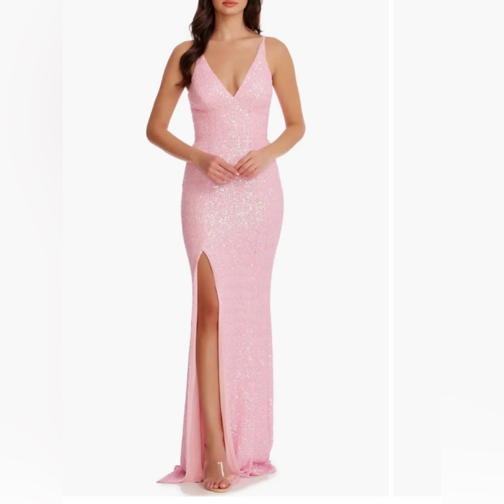 Dress the Population Pink Sequin Maxi Dress
